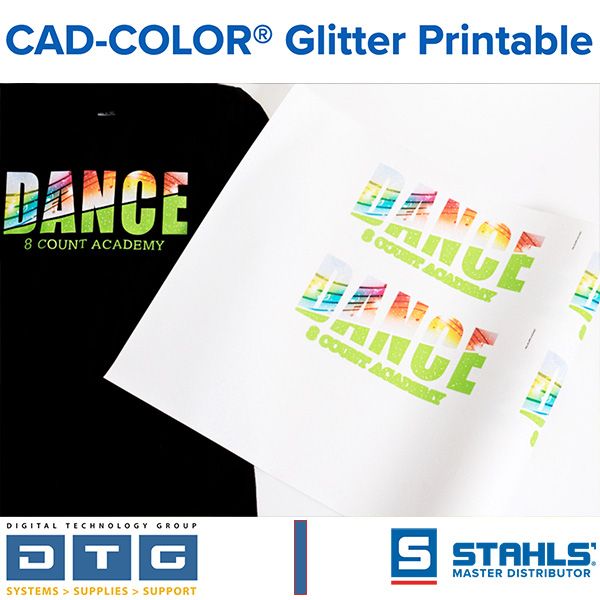 Stahls CAD-COLOR Glitter Printable Heat Transfer Vinyl. Create Full Color  Logos in Glitter - Epson SureColor & HP Printers - Dye Sub, DTG, Sign,  Photo & Giclee