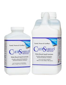 Marabu Clear Shield Wall Armor -  Satin 55-Gallon Drum - Type II Certified solution specifically formulated for wall covering applications - compatible with latex,

eco-solvent, and UV inks.