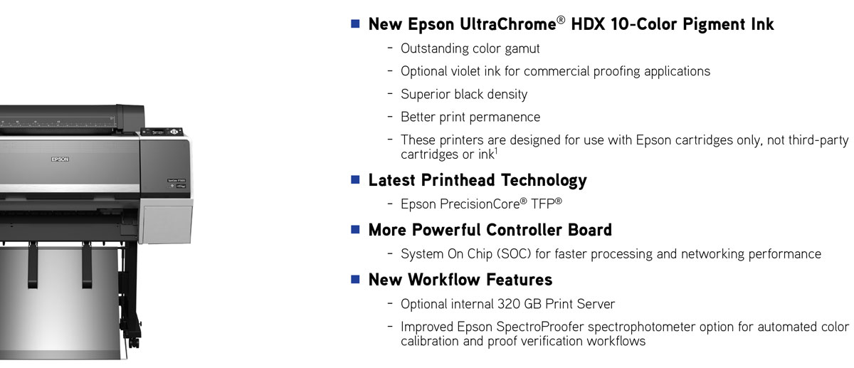 epson surecolor p9000 commercial edition printer features hdx ink precisioncore printhead violet ink