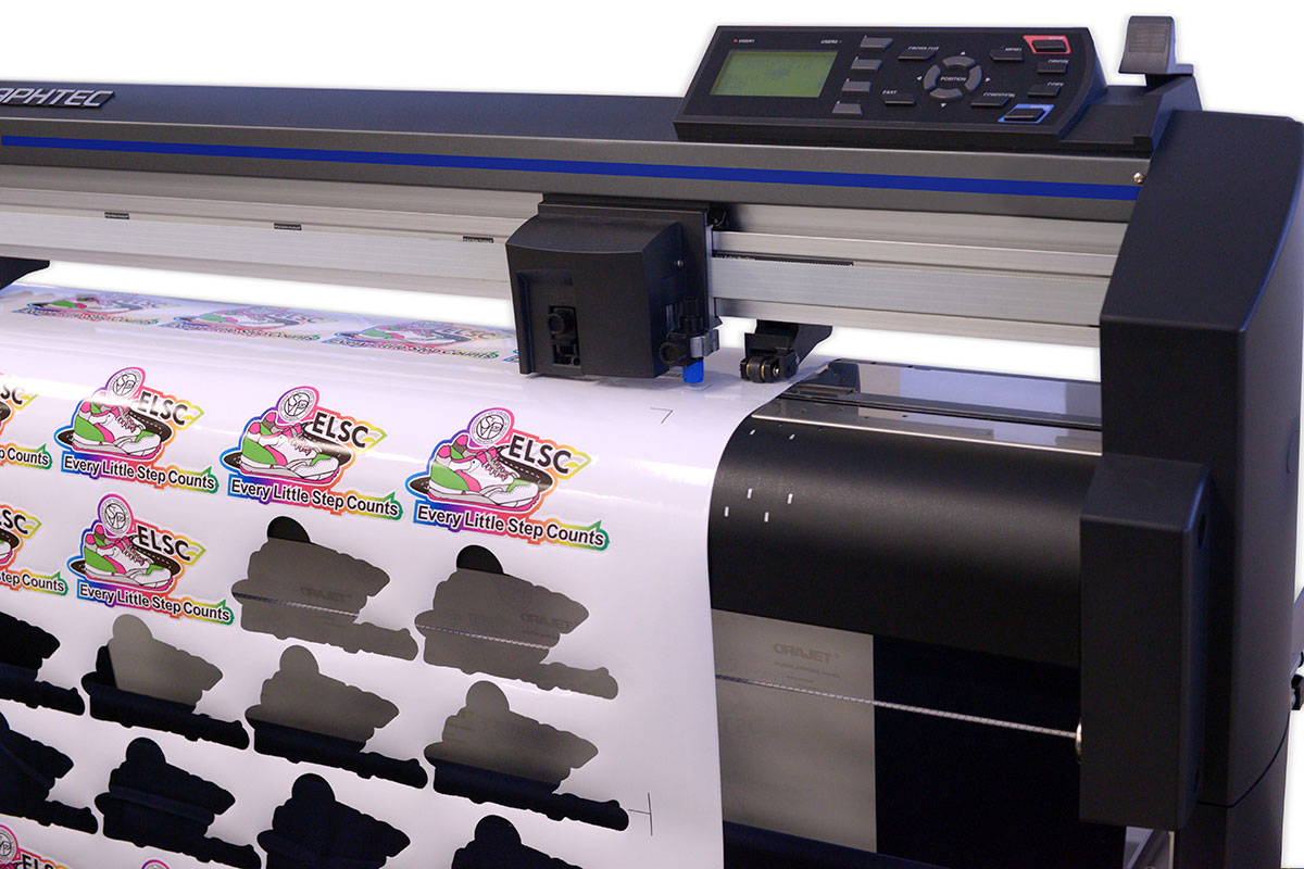 epson surecolor s40600 print cut edition showing graphtec fc8600-130 54 inch cutter with vinyl