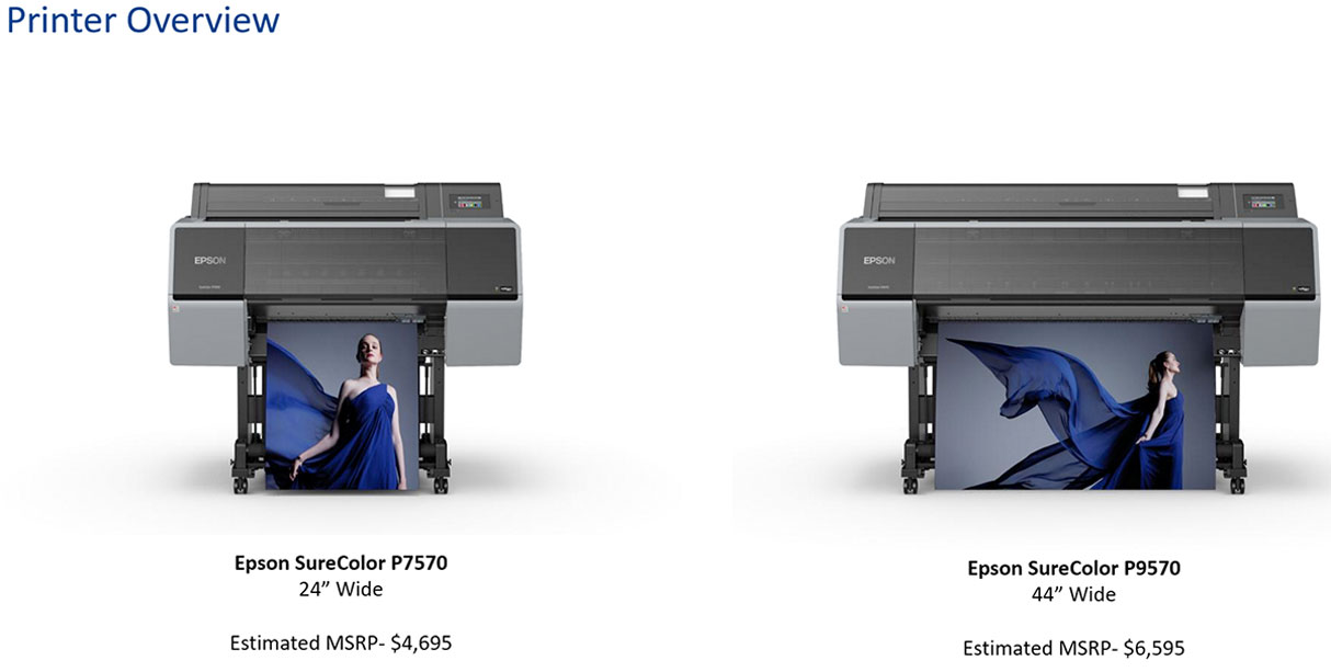 epson surecolor p9570 standard edition printer showing msrp of the 24 inch p7570 and 44 inch p9570 printers