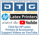 logo for dtg hp latex printer support on youtube