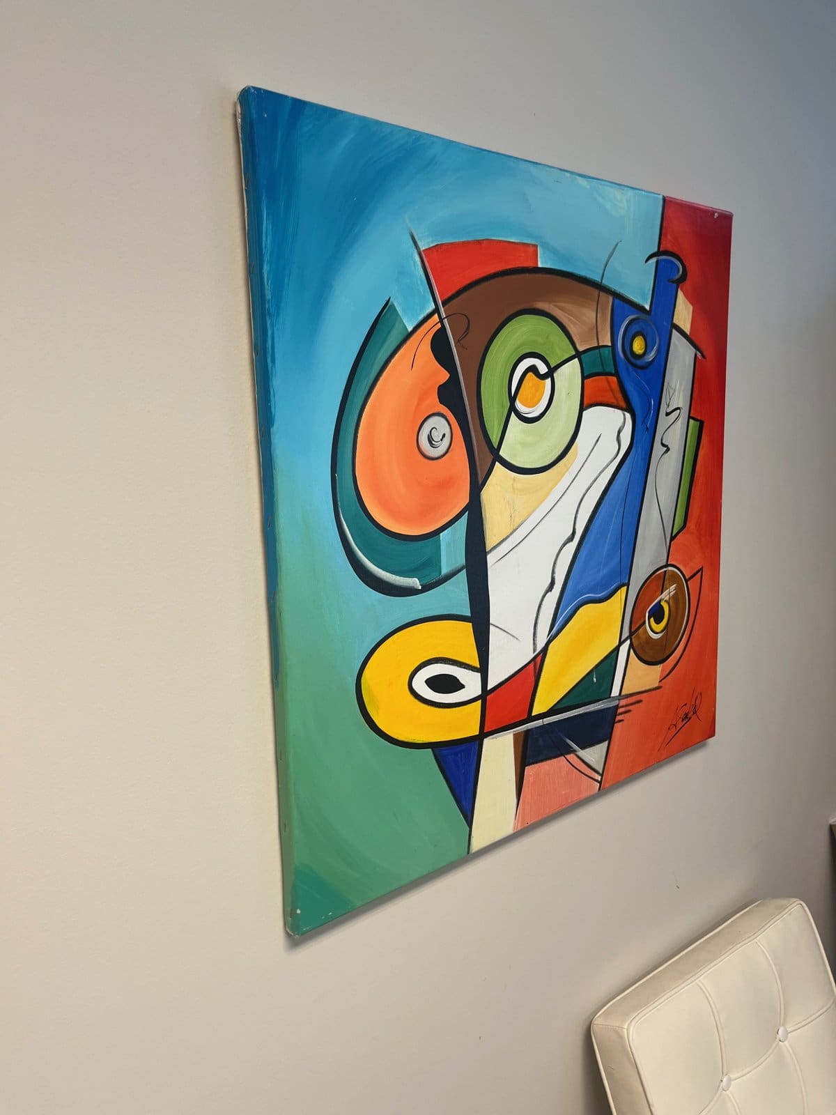 Abstract art on stretched canvas, printed on an Epson SureColor P9570 at DTG