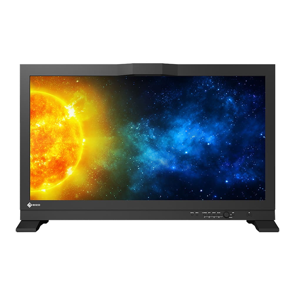 Eizo ColorEdge PROMINENCE CG1 30.5" HDR reference monitor showing a bright sun and nebula image