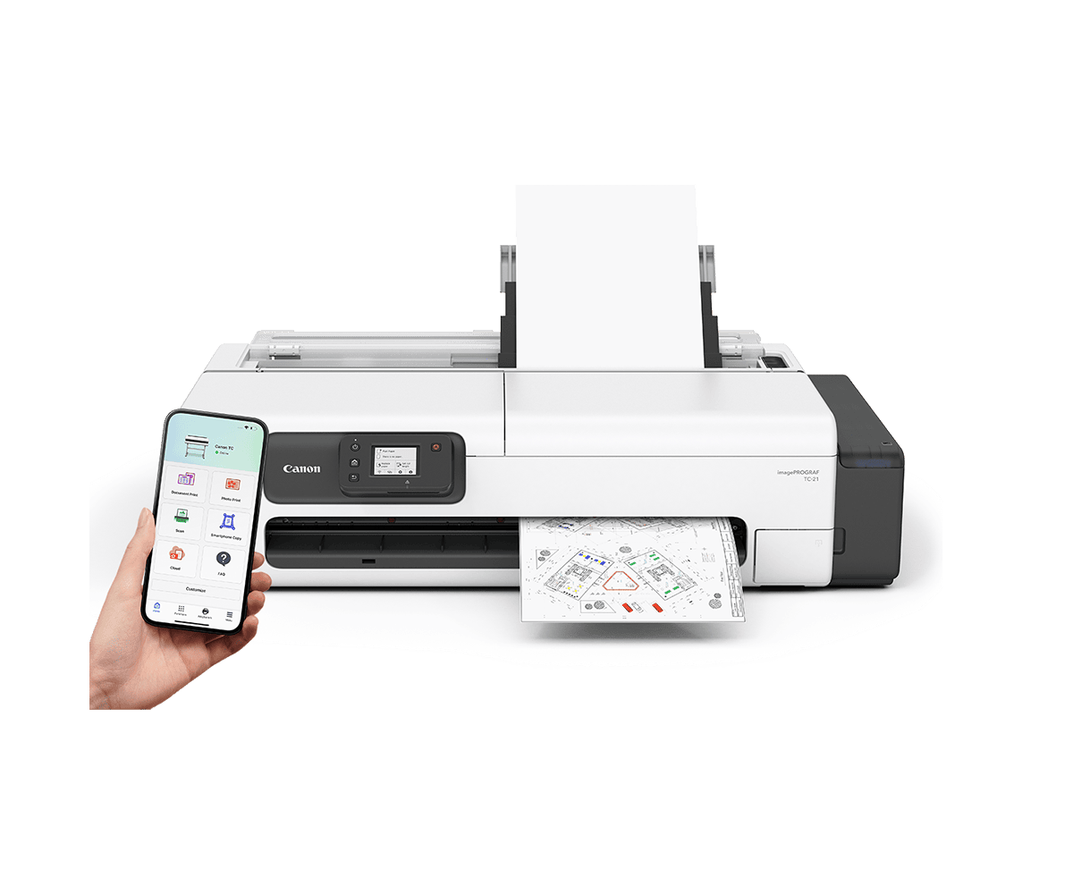 Canon imagePROGRAF TC-21 printing from a smartphone with the Canon PRINT app