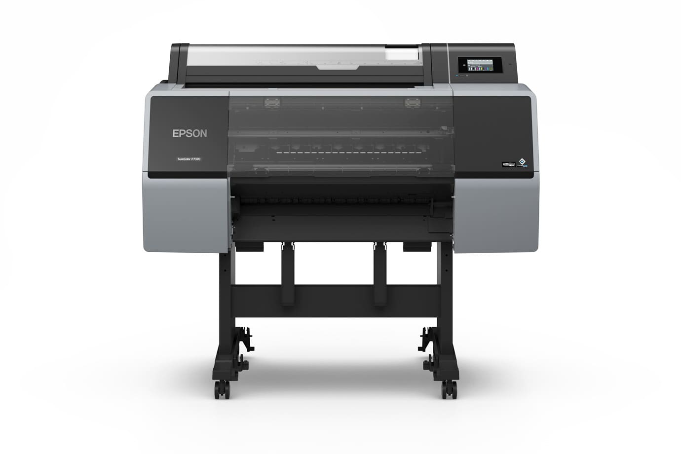Epson SureColor P7370 24-inch photo printer on stand, front view