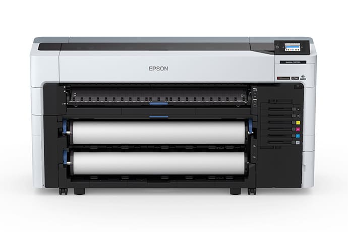 Epson SureColor P8570DL 44-inch dual-roll printer with 1.6-liter ink packs, front view