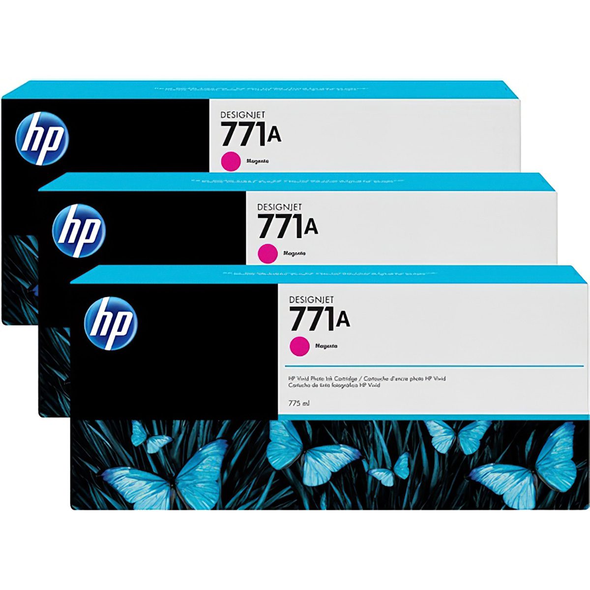 HP 771A 775 ml Magenta DesignJet Ink Cartridge 3-Pack